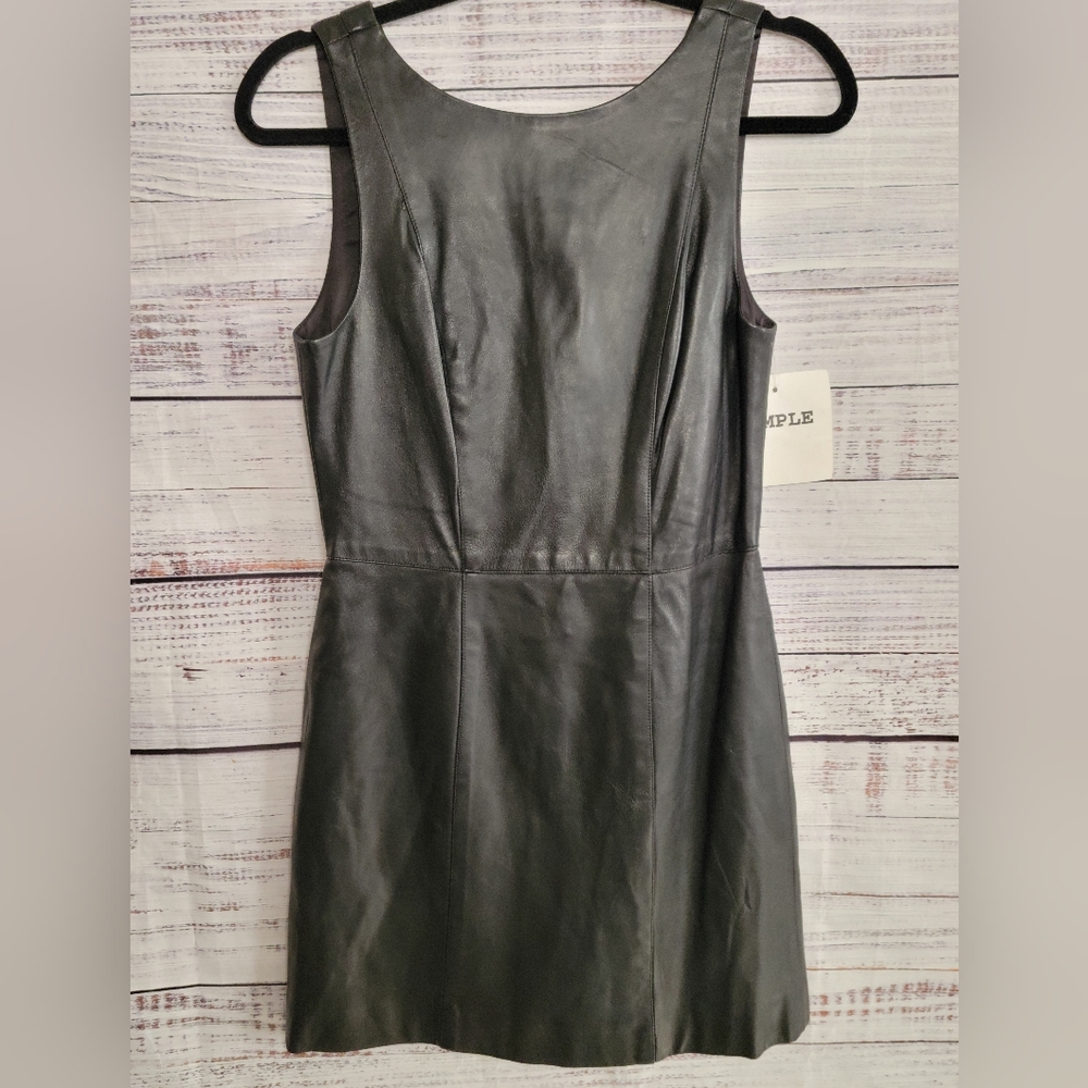 Alice & Olive S Vegan Leather Mini Dress